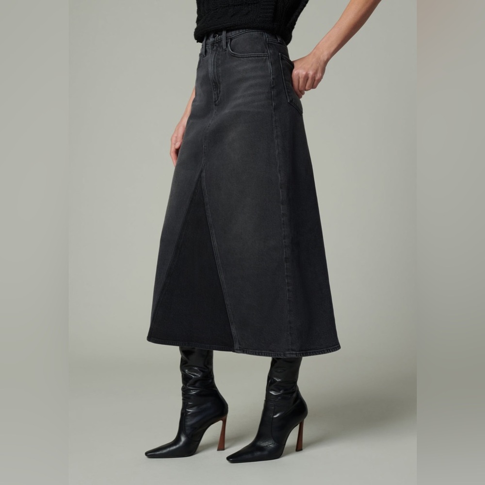 JOE'S JEAN The Tulie Whiskered Midi Denim Skirt NWOT Size 25